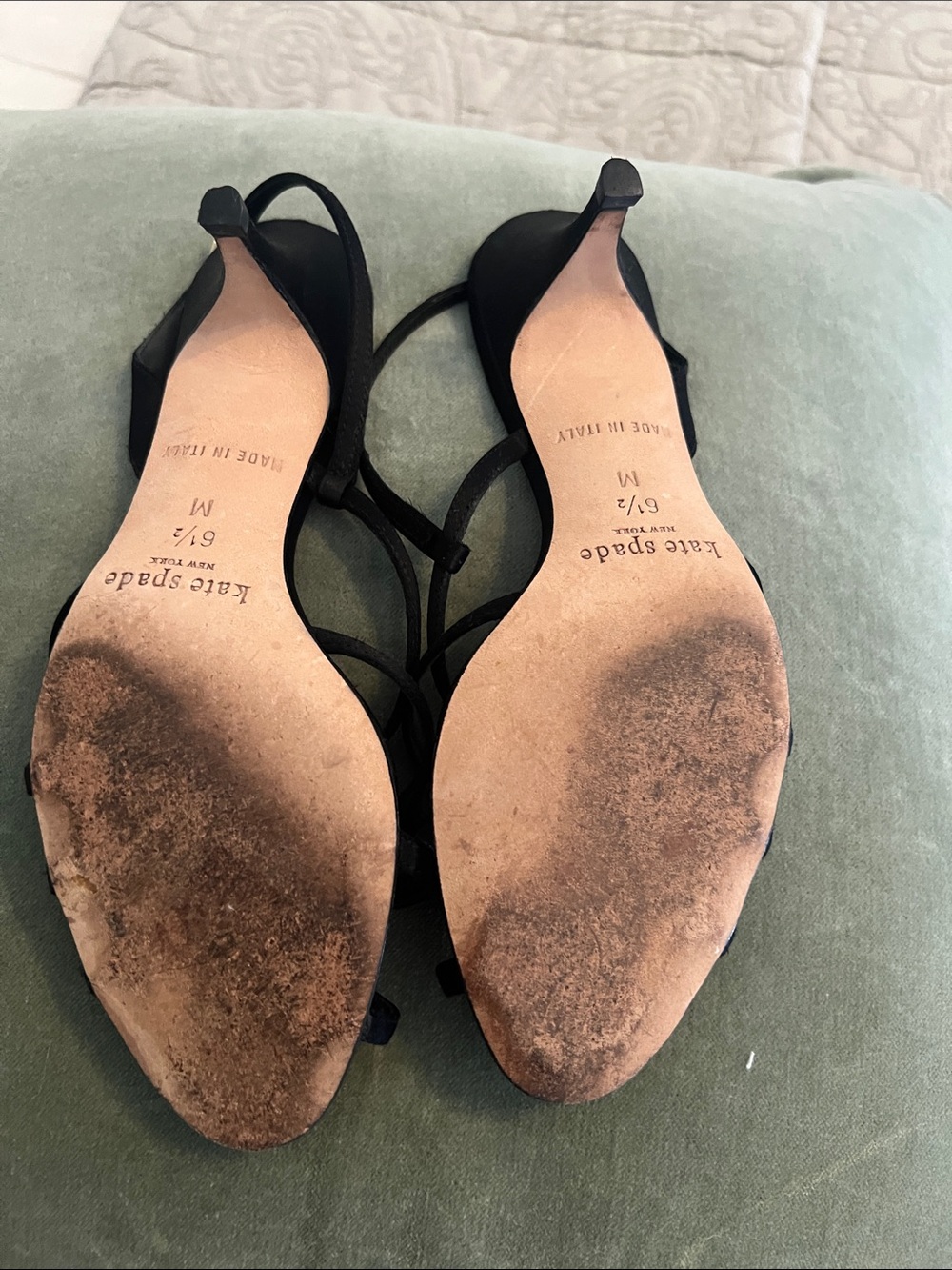 kate spade Black Strappy Slingback Heels with Pink Insole - Picture 4 of 4